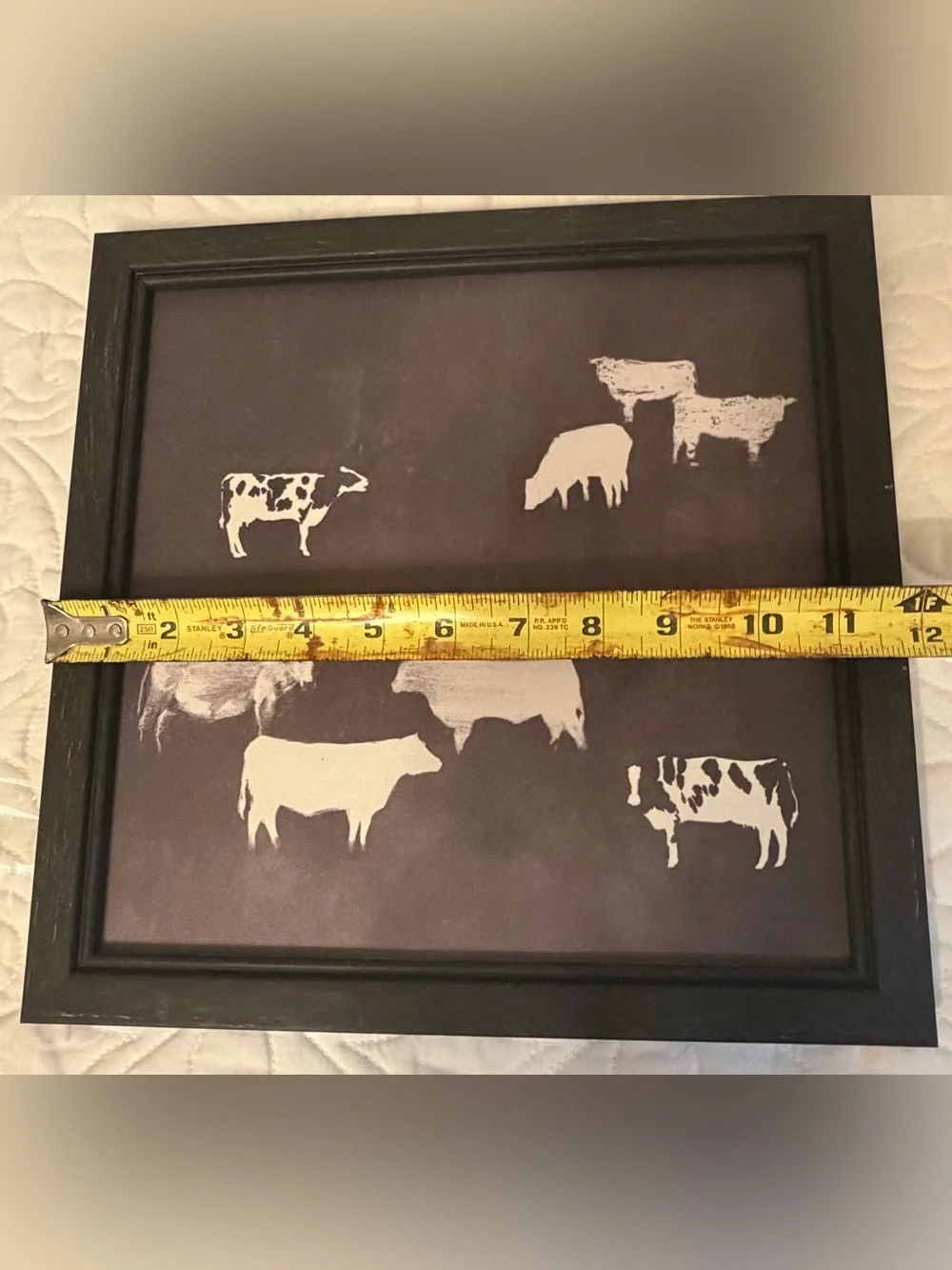 Farmhouse Black and White Cow Silhouette Wall Art